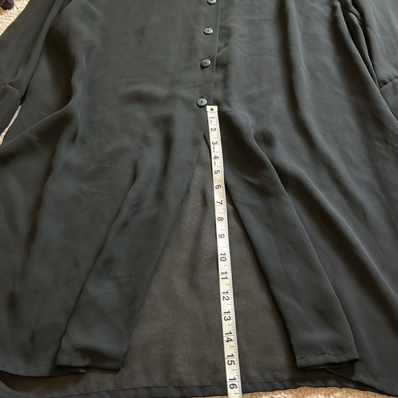 Vintage Studio C Plus Black Semi Sheer Blouse Flouncy Sleeves Size 22/24 - Picture 11 of 12